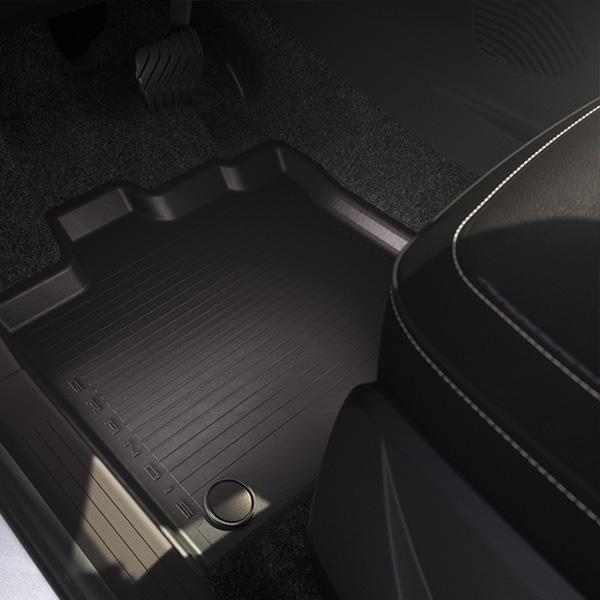 Mattenset rubber kuip, 4-delig, voorzien van Grandis-logo